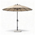 Parasol met zwarte aluminium stok en beige doek 250 x 250 x 250 cm