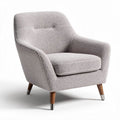 Grijze fauteuil met houten poten en zachte bekleding voor woonkamer
